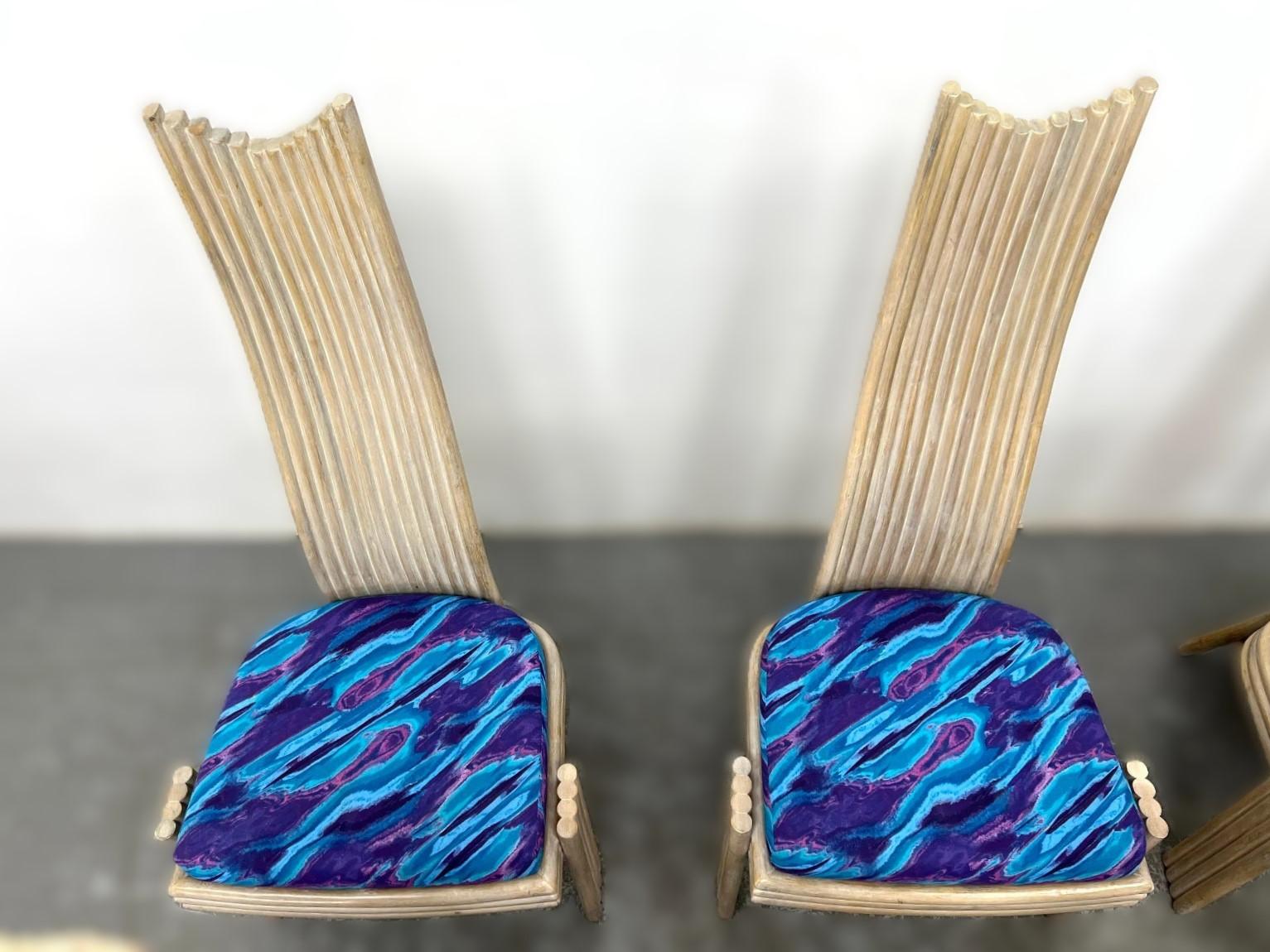 Rotin McGuire Mackintosh Style Sculptural Organic Modern Rattan Dining Chairs en vente