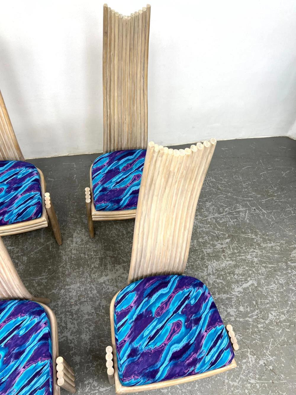 McGuire Mackintosh Style Sculptural Organic Modern Rattan Dining Chairs en vente 2