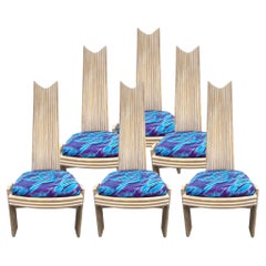 McGuire Mackintosh Style Sculptural Organic Modern Rattan Dining Chairs
