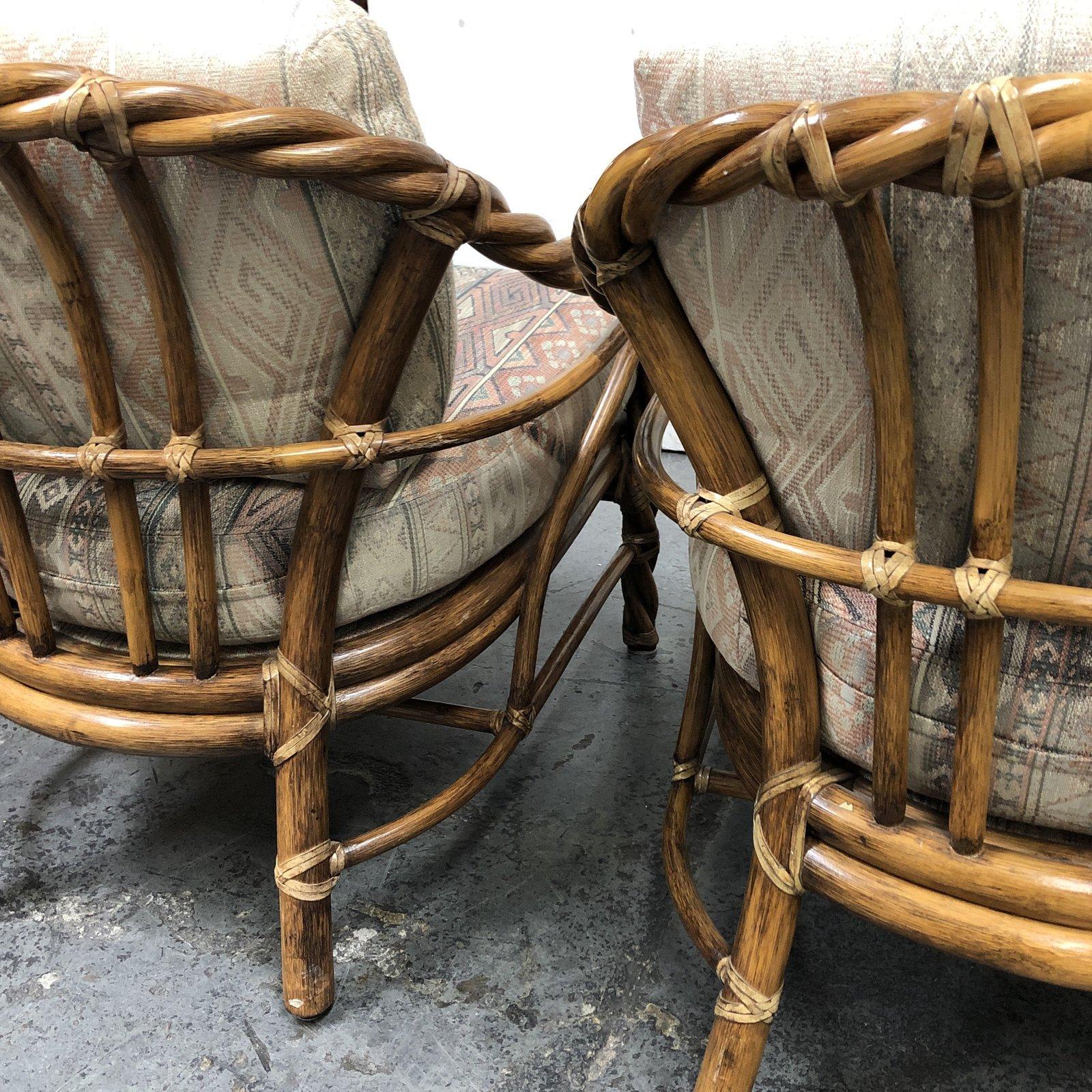 McGuire Mid-20th Century Twisted Arm Lounge Chairs, a Pair For Sale 2