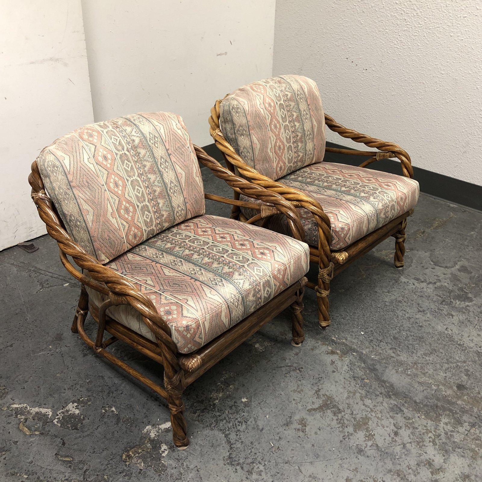 McGuire Mid-20th Century Twisted Arm Lounge Chairs, a Pair For Sale 4