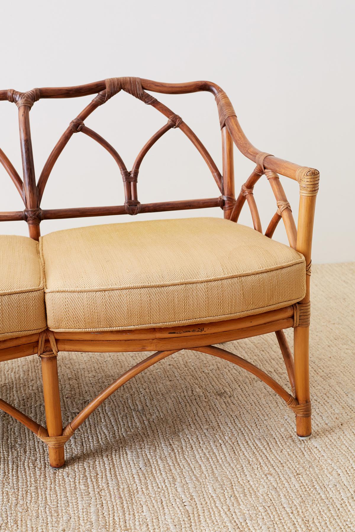 Hand-Crafted McGuire Midcentury Organic Bamboo Rattan Sofa