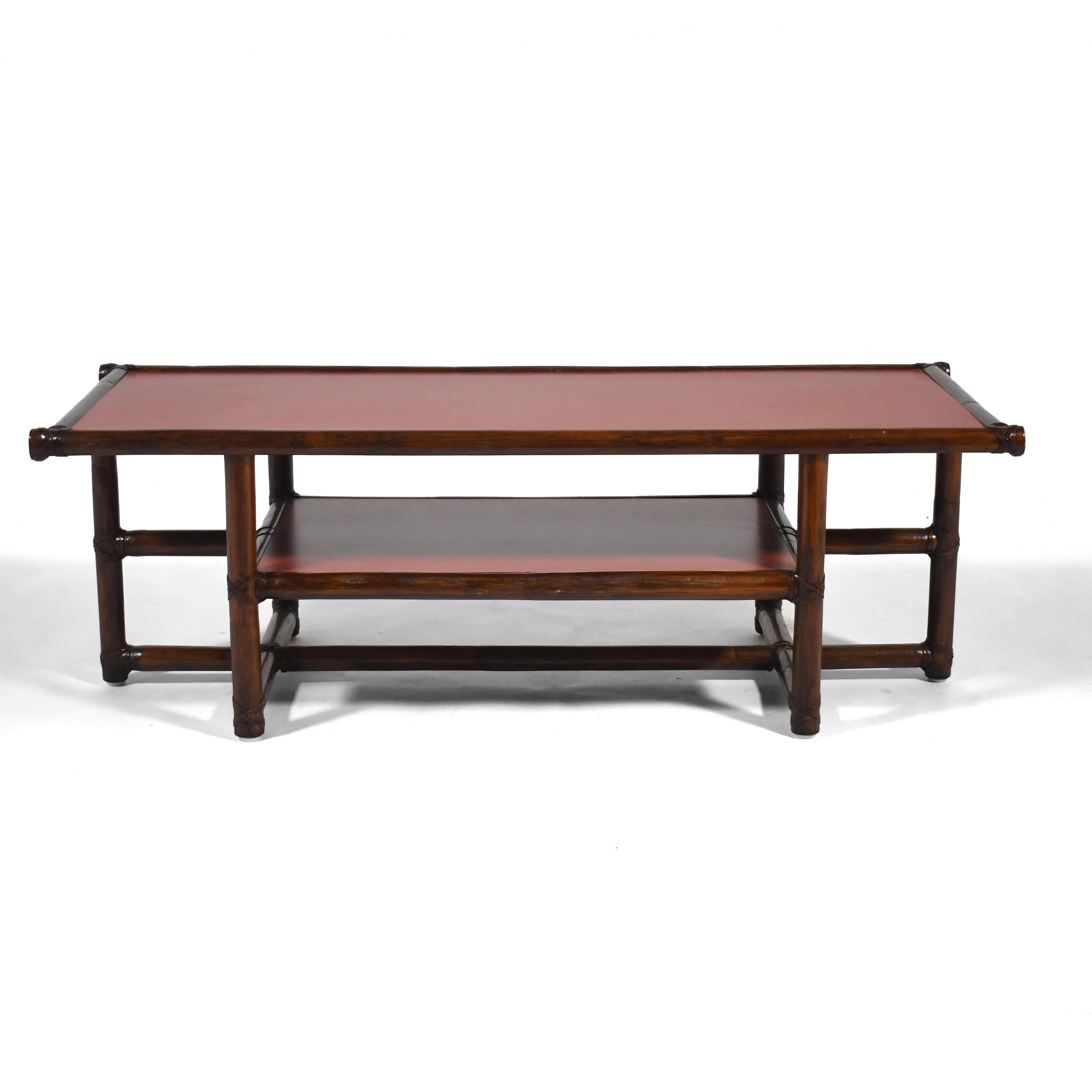 McGuire Model 69 Rattan Coffee Table For Sale 1