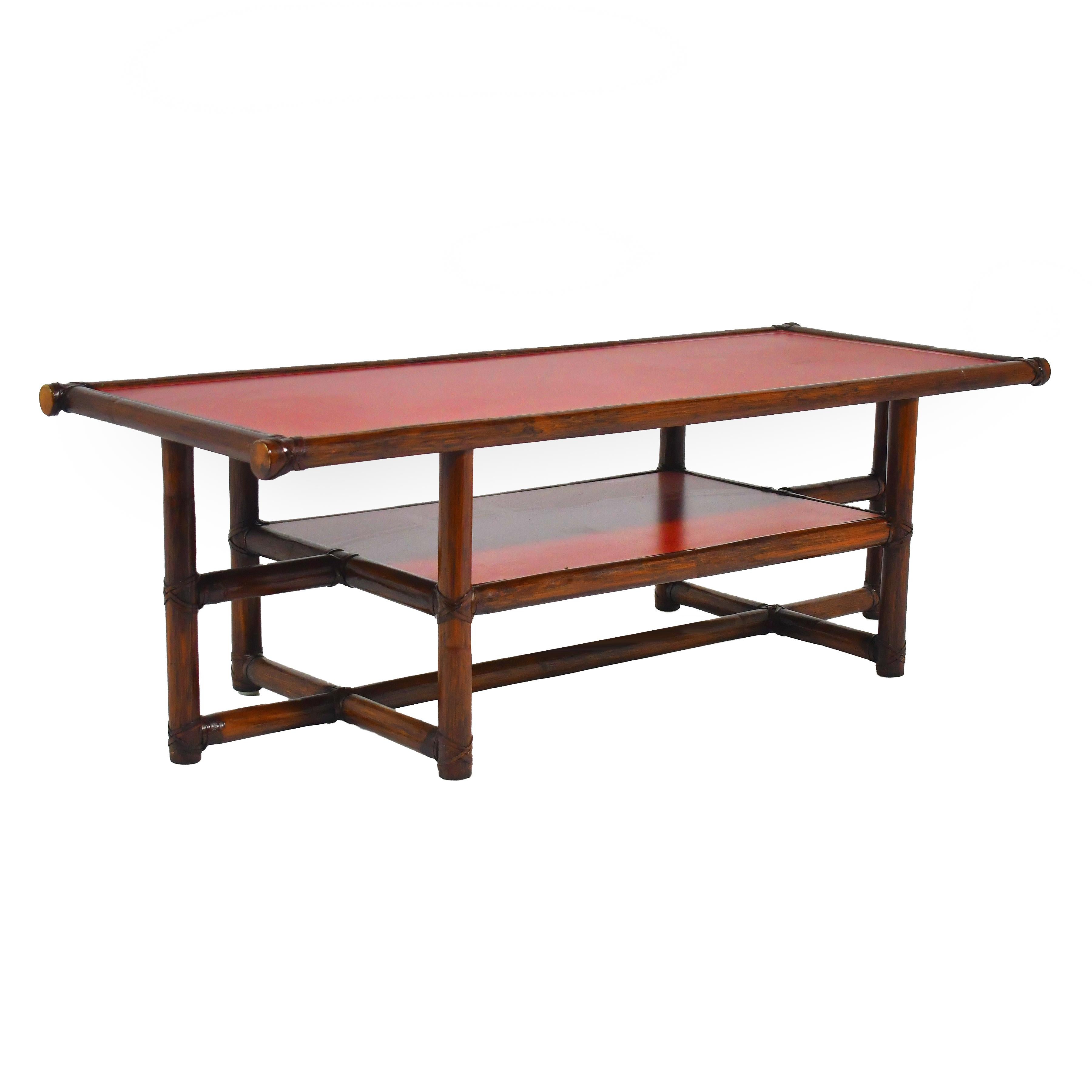 McGuire Model 69 Rattan Coffee Table For Sale 2