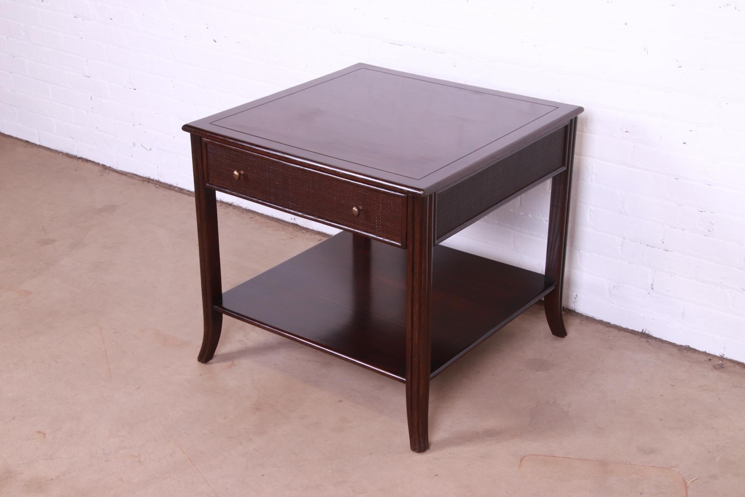 McGuire Modern Hollywood Regency Two-Tier Occasional Side Table In Good Condition For Sale In South Bend, IN