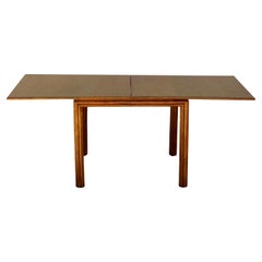 McGuire Oak and Rattan Flip Top Expandable Game or Dining Table