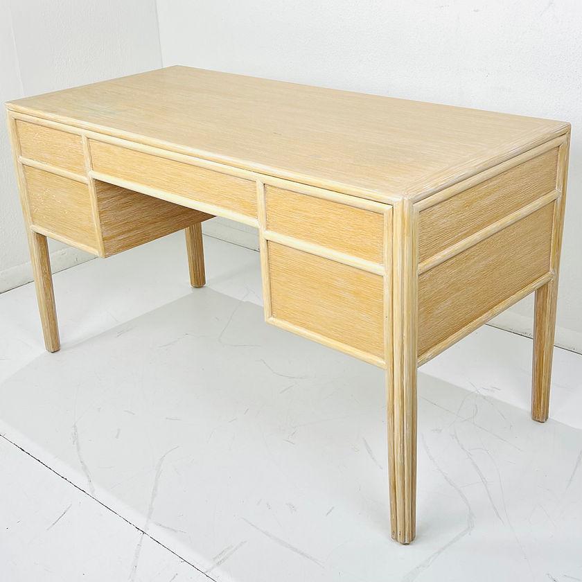 Late 20th Century McGuire Oak & Bamboo Writing Desk For Sale