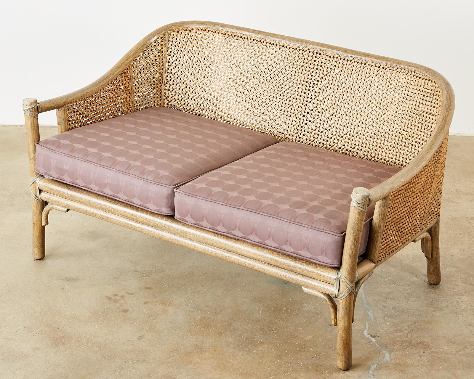 American McGuire Organic Modern Bamboo Rattan Cane Settee