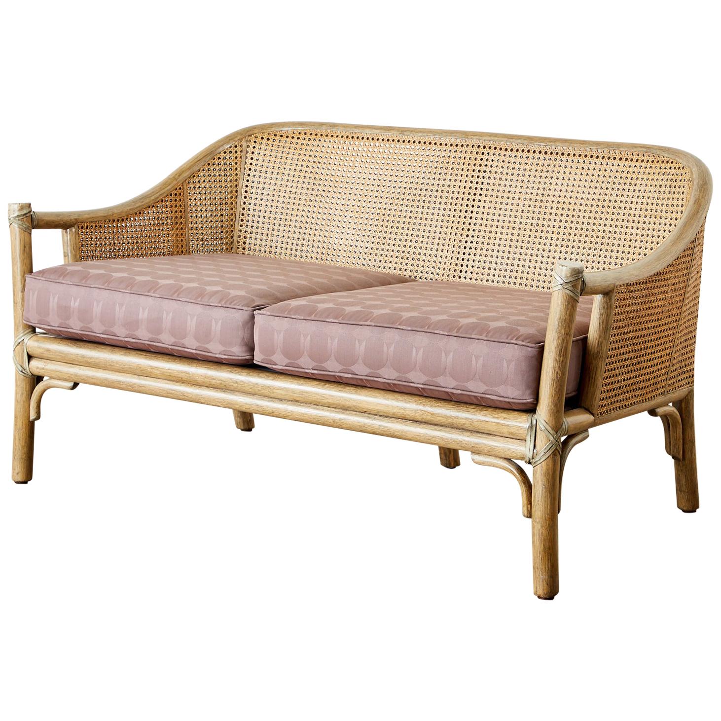 McGuire Organic Modern Bamboo Rattan Cane Settee