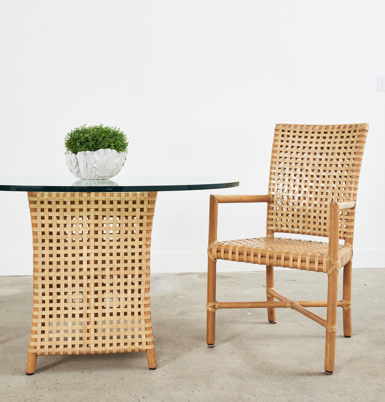 McGuire Organic Modern Antalya Woven Rawhide Dining Table 3