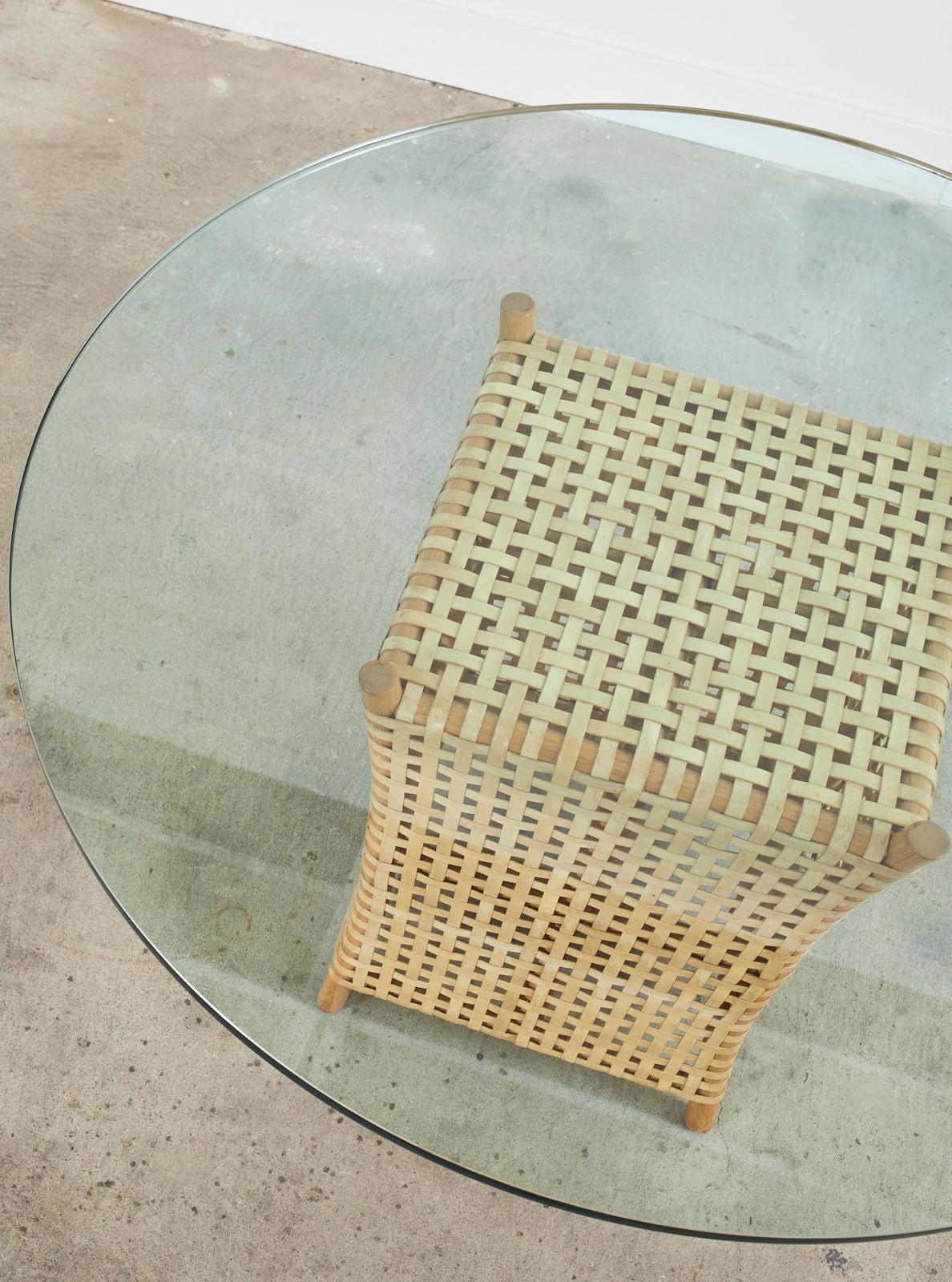 McGuire Organic Modern Antalya Woven Rawhide Dining Table 6