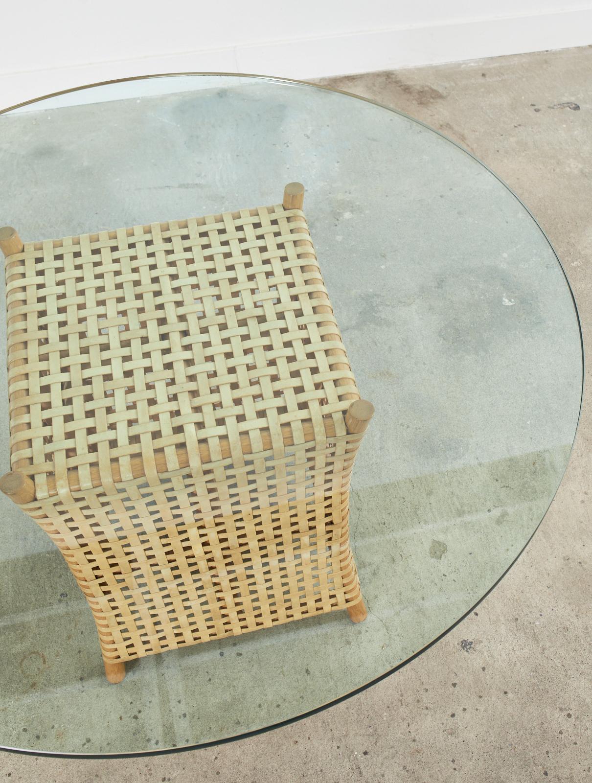 McGuire Organic Modern Antalya Woven Rawhide Dining Table 7