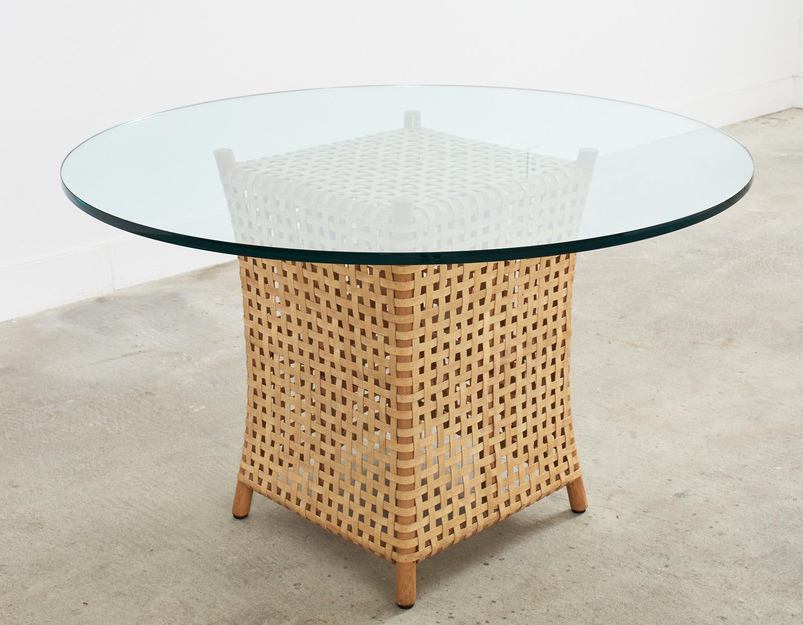 McGuire Organic Modern Antalya Woven Rawhide Dining Table 8