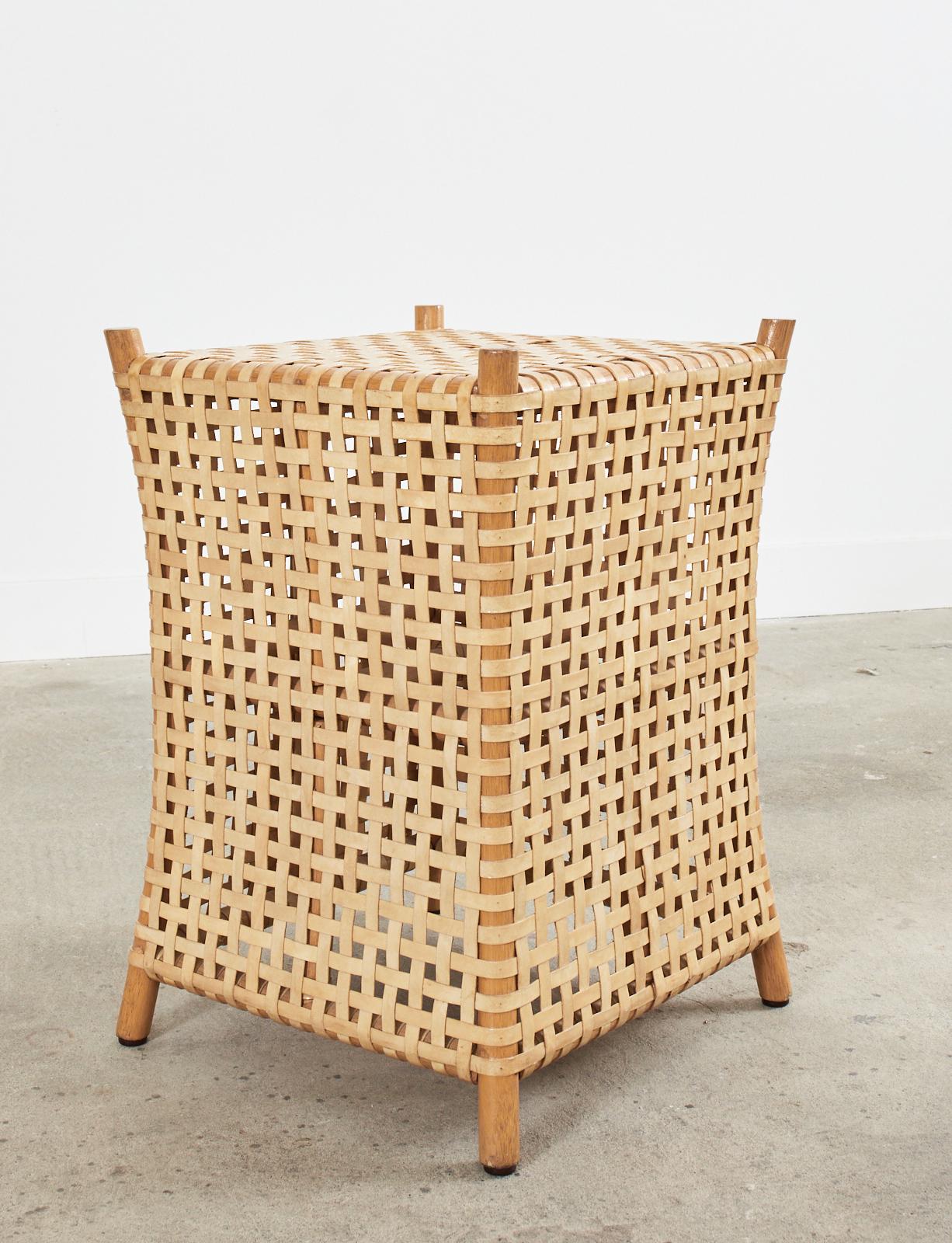 McGuire Organic Modern Antalya Woven Rawhide Dining Table 9