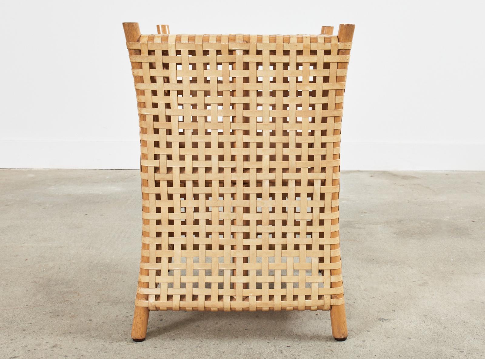 McGuire Organic Modern Antalya Woven Rawhide Dining Table 10