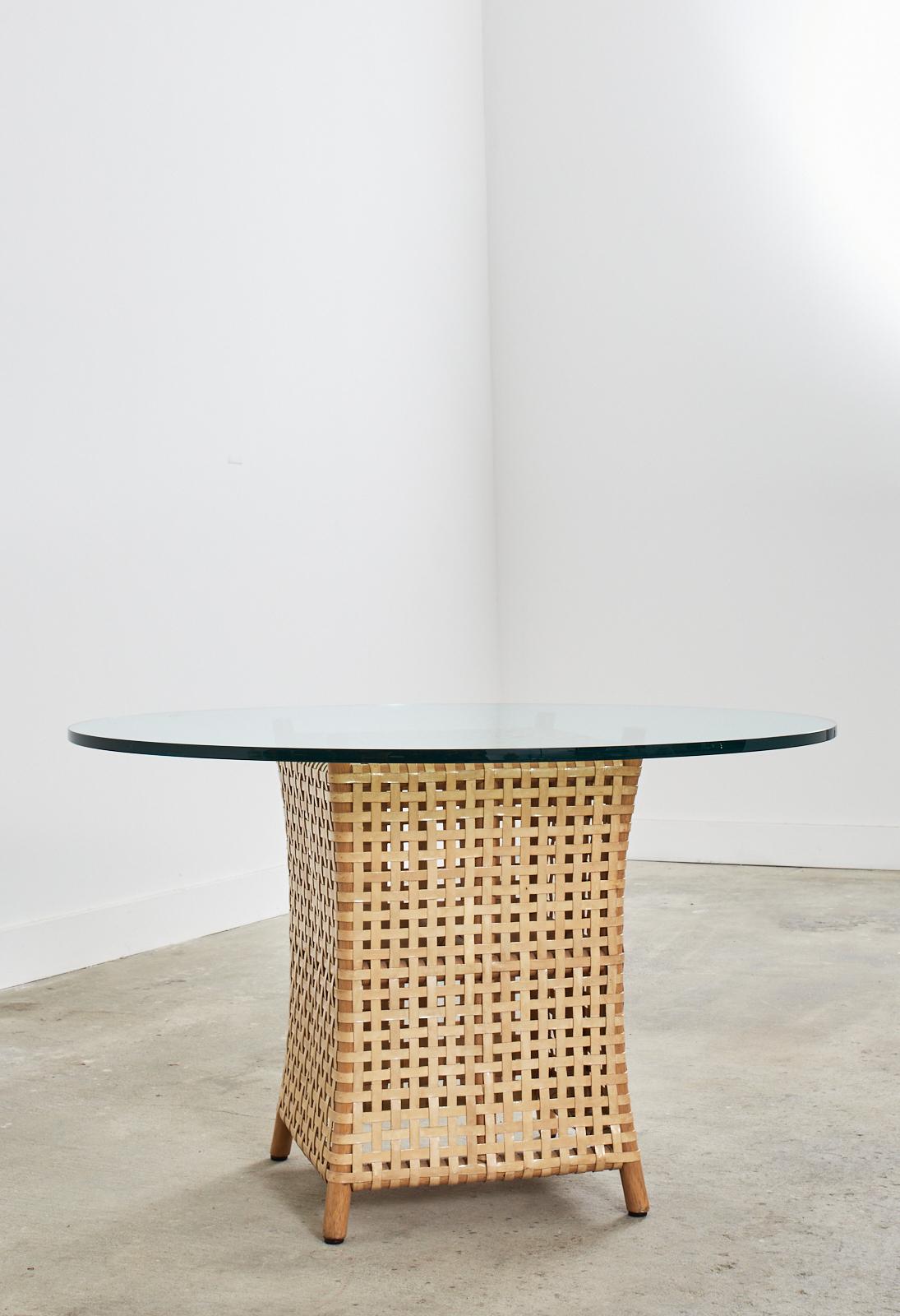 McGuire Organic Modern Antalya Woven Rawhide Dining Table 11