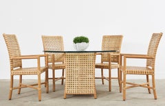 McGuire Organic Modern Antalya Woven Rawhide Dining Table