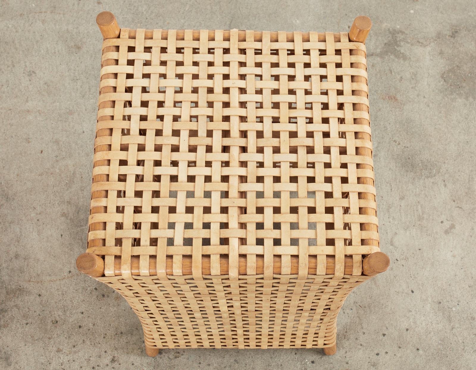 McGuire Organic Modern Antalya Woven Rawhide Dining Table 12