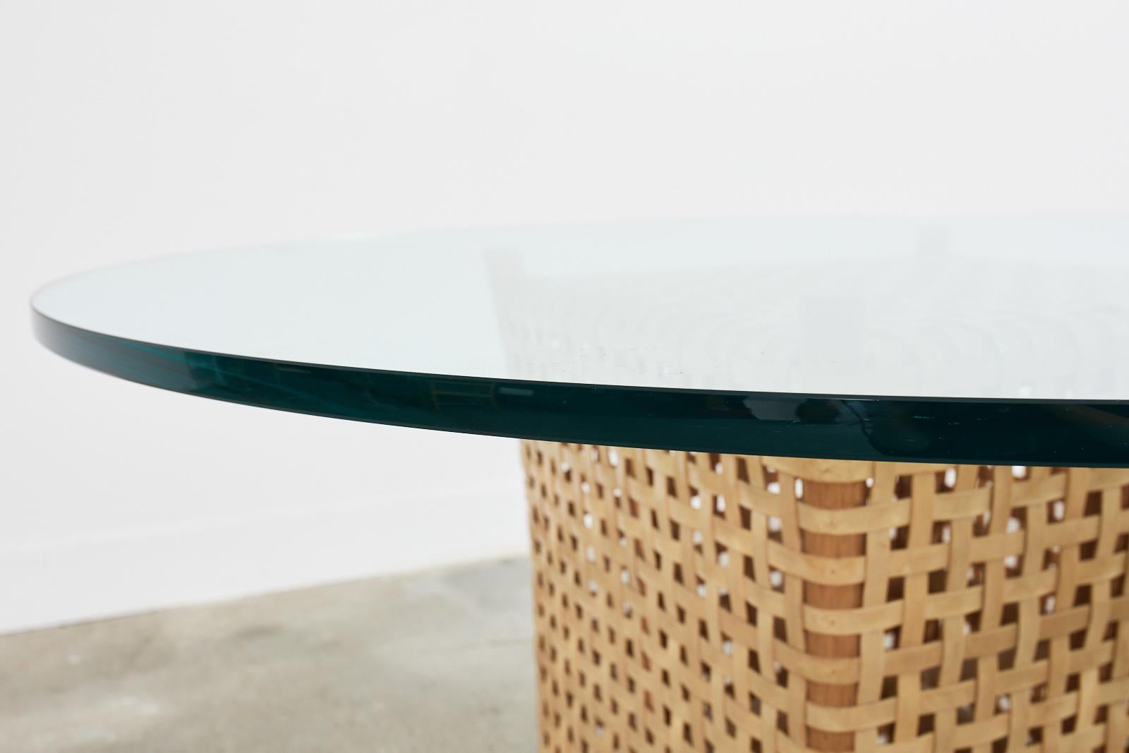 Contemporary McGuire Organic Modern Antalya Woven Rawhide Dining Table