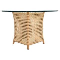 McGuire Organic Modern Antalya Woven Rawhide Dining Table