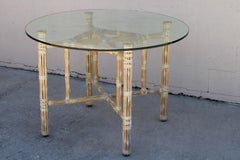 McGuire Organic Modern Bamboo Rattan Dining Table Base, for Glass Top