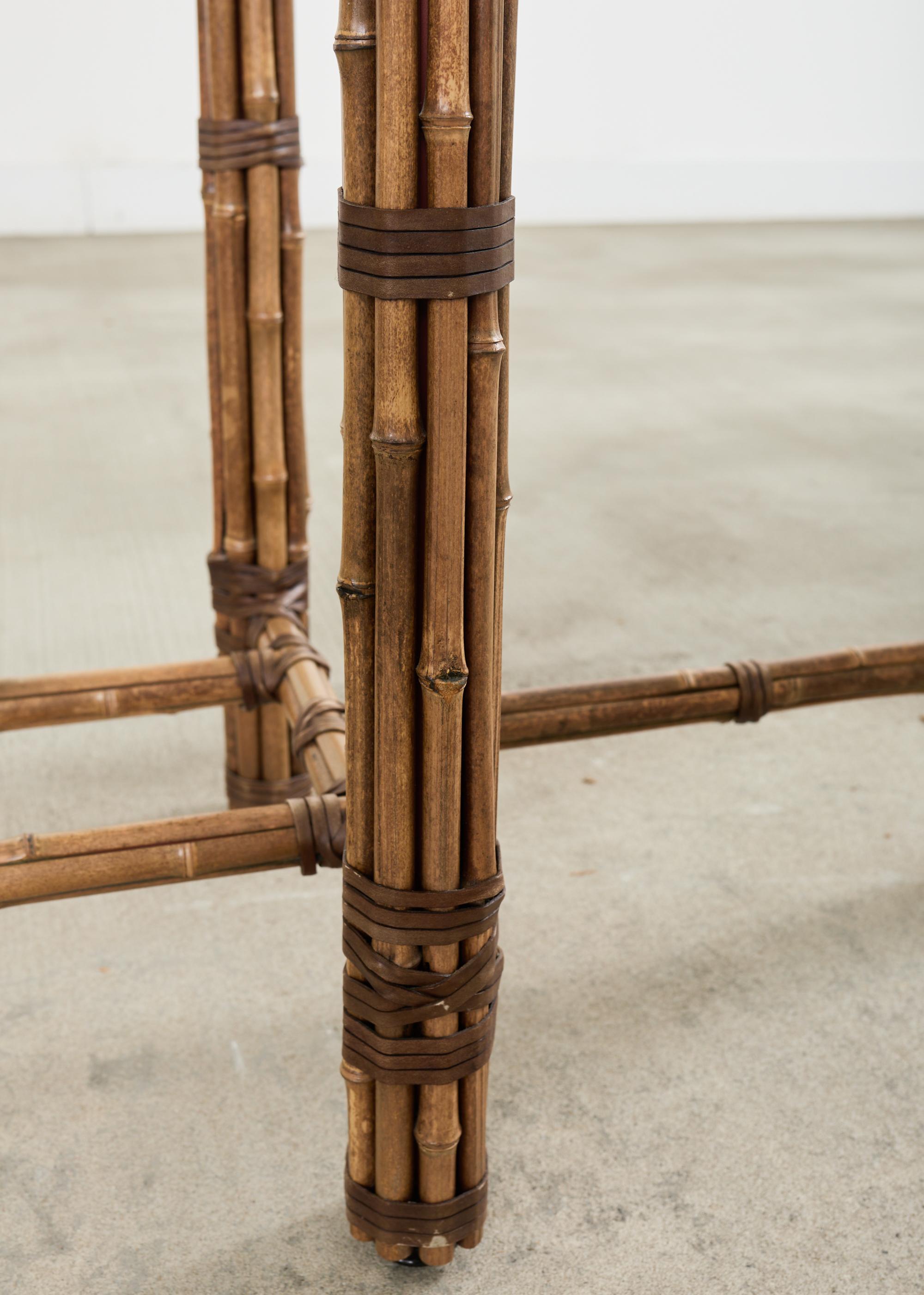 McGuire Organic Modern Bamboo Glass Console Table 8 Ft. For Sale 3