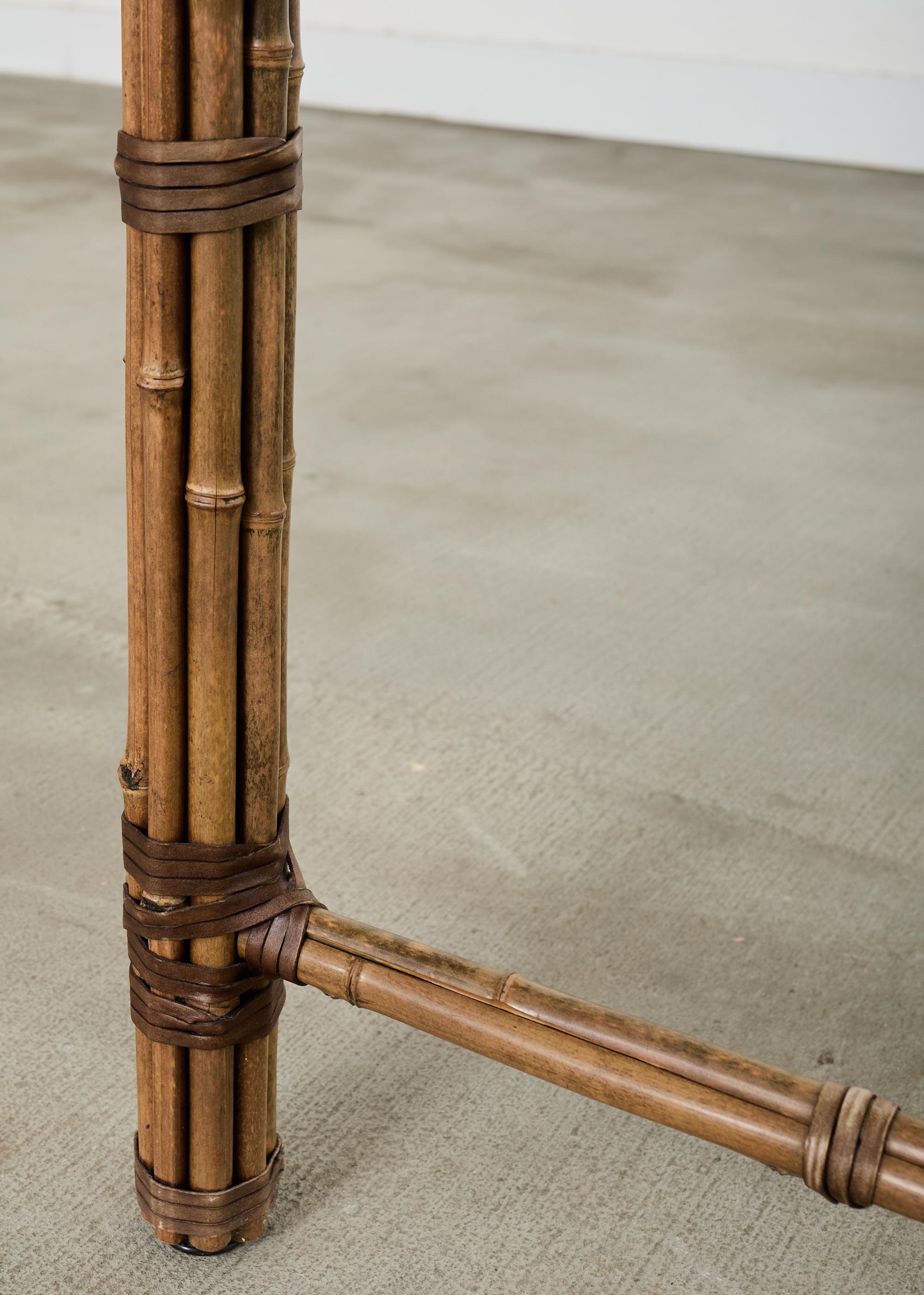 McGuire Organic Modern Bamboo Glass Console Table 8 Ft. For Sale 6