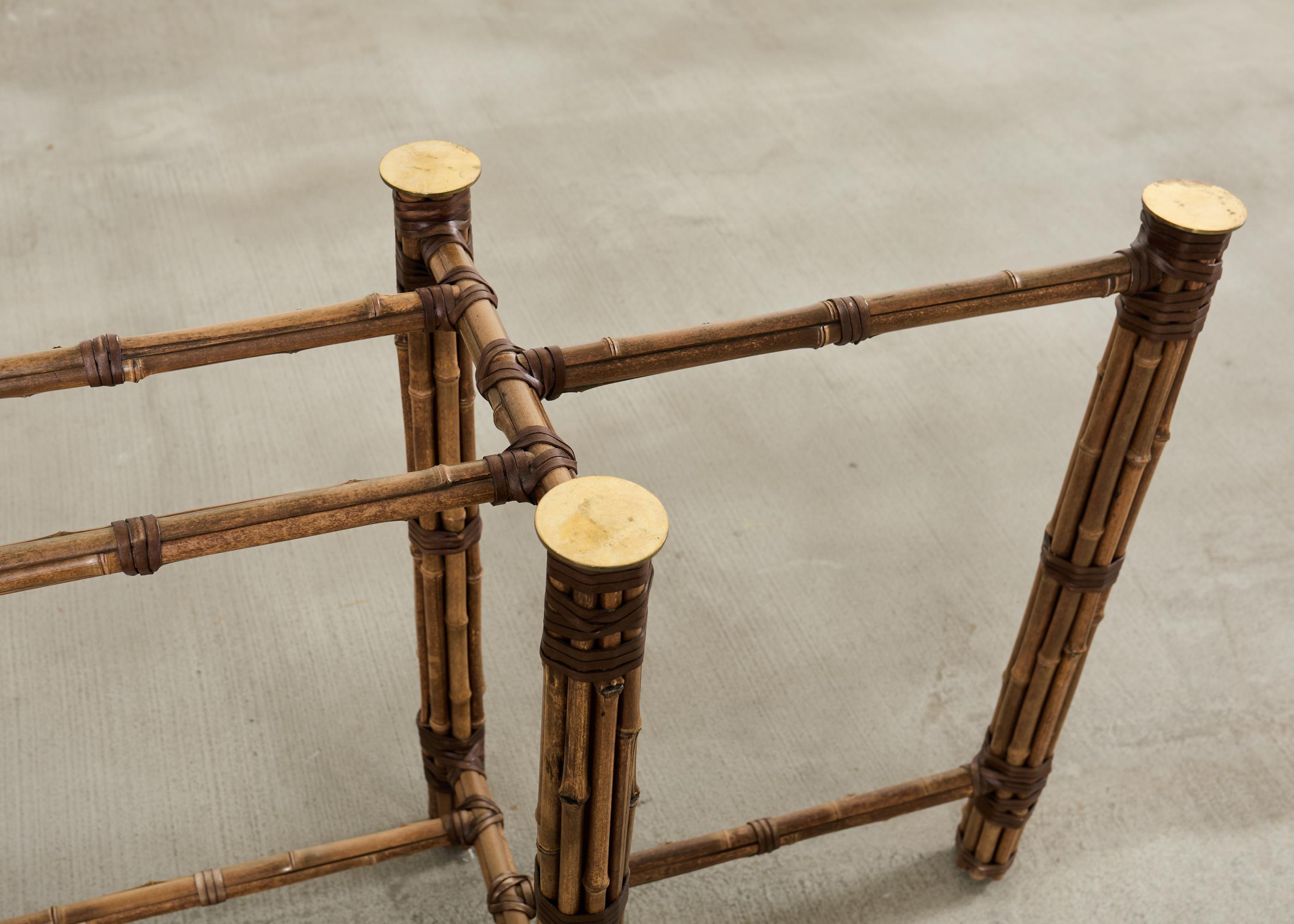 McGuire Organic Modern Bamboo Glass Console Table 8 Ft. For Sale 10