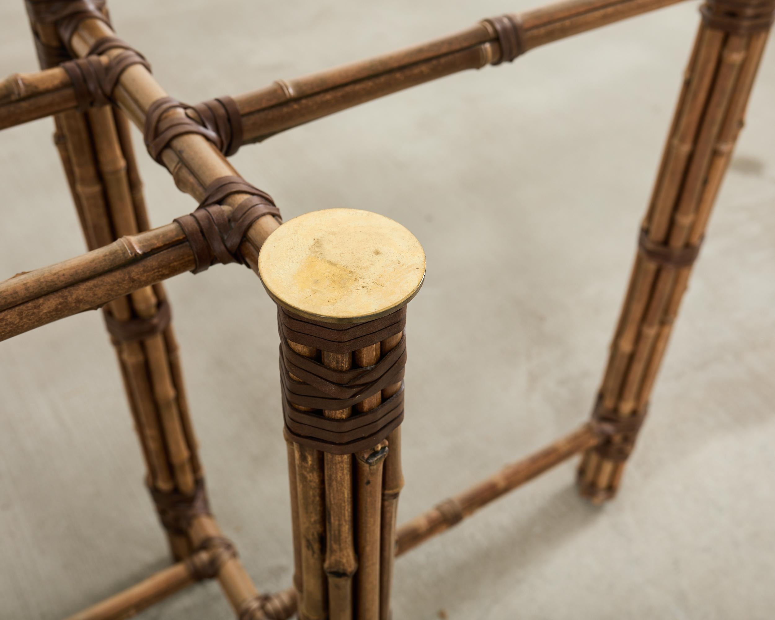 McGuire Organic Modern Bamboo Glass Console Table 8 Ft. For Sale 11