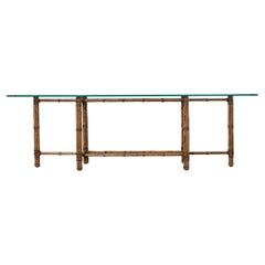 McGuire Organic Modern Bamboo Glass Console Table 8 Ft. McGuire Organic Modern Bamboo Glass Console Table 8 Ft.