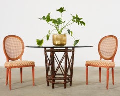 McGuire Organischer moderner Esstisch mit Bambusglasplatte