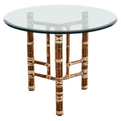 McGuire Organic Modern Bamboo Rattan Breakfast Dining Table