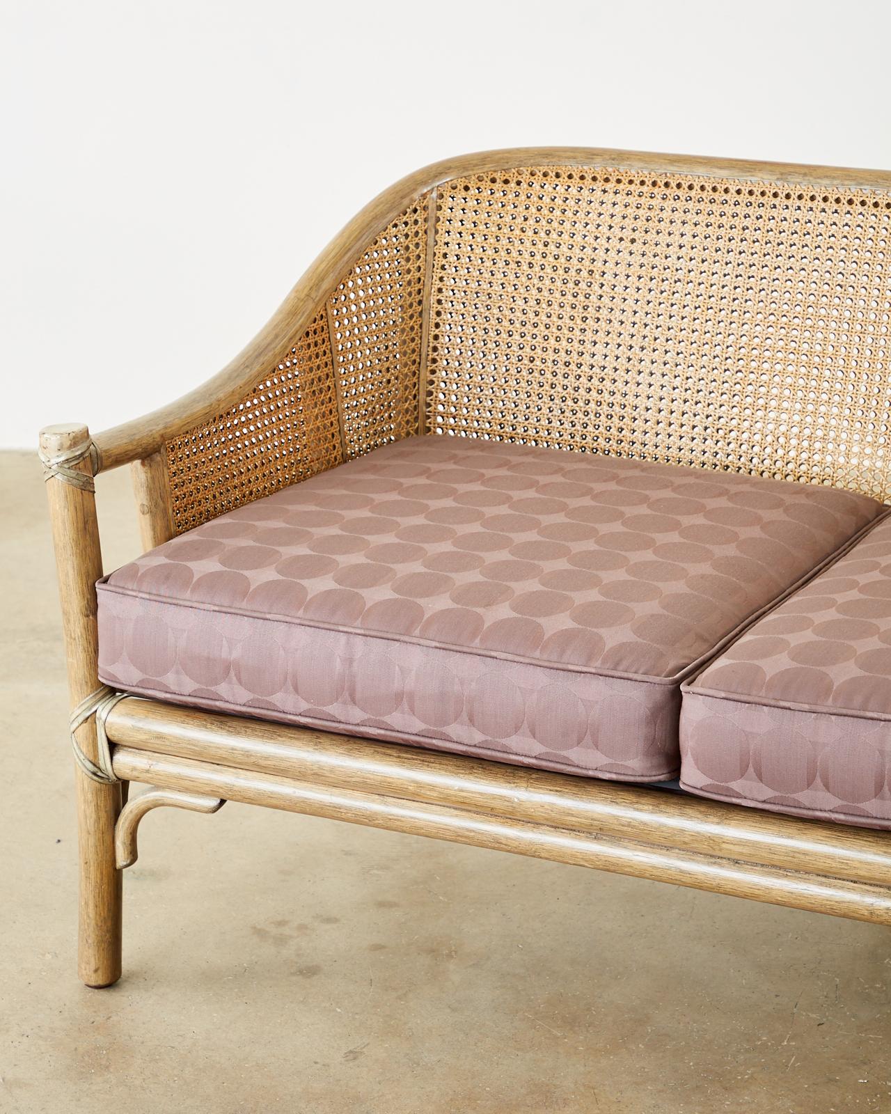 McGuire Organic Modern Bamboo Rattan Cane Settee 3
