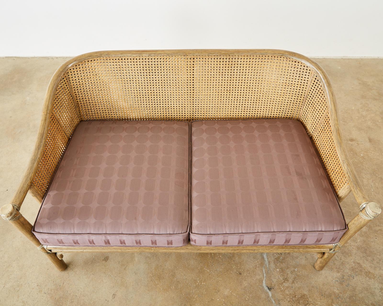 McGuire Organic Modern Bamboo Rattan Cane Settee 4