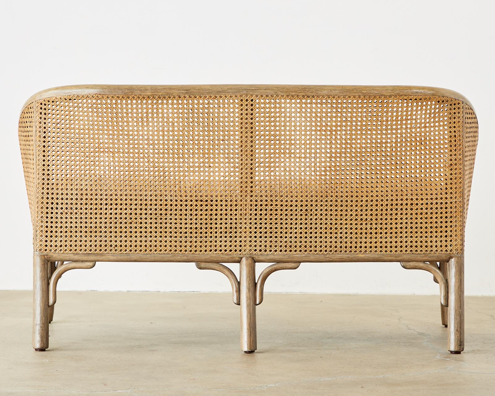 McGuire Organic Modern Bamboo Rattan Cane Settee 10