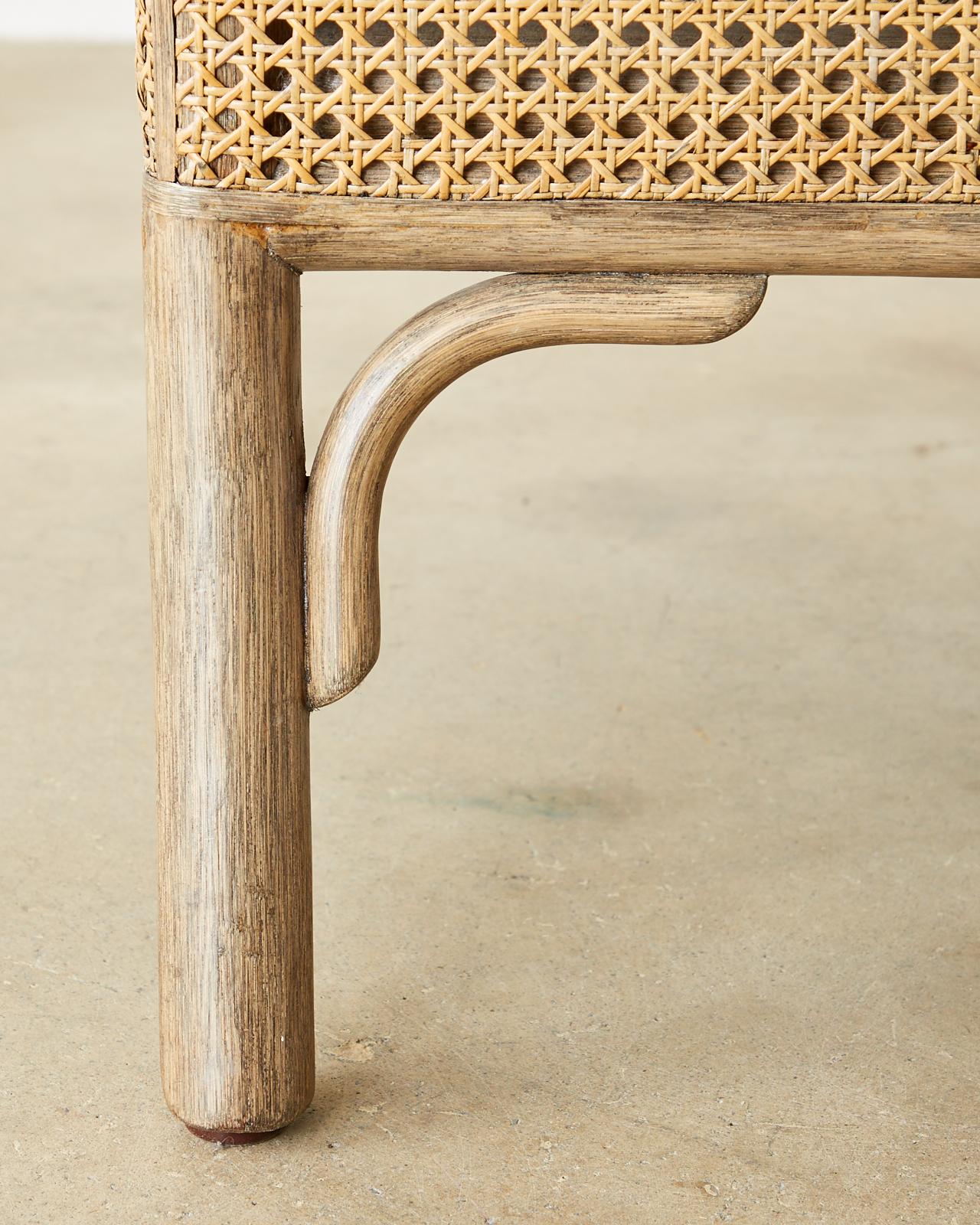 20th Century McGuire Organic Modern Bamboo Rattan Cane Settee