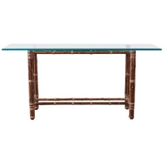 McGuire Organic Modern Bamboo Rattan Console Sofa Table