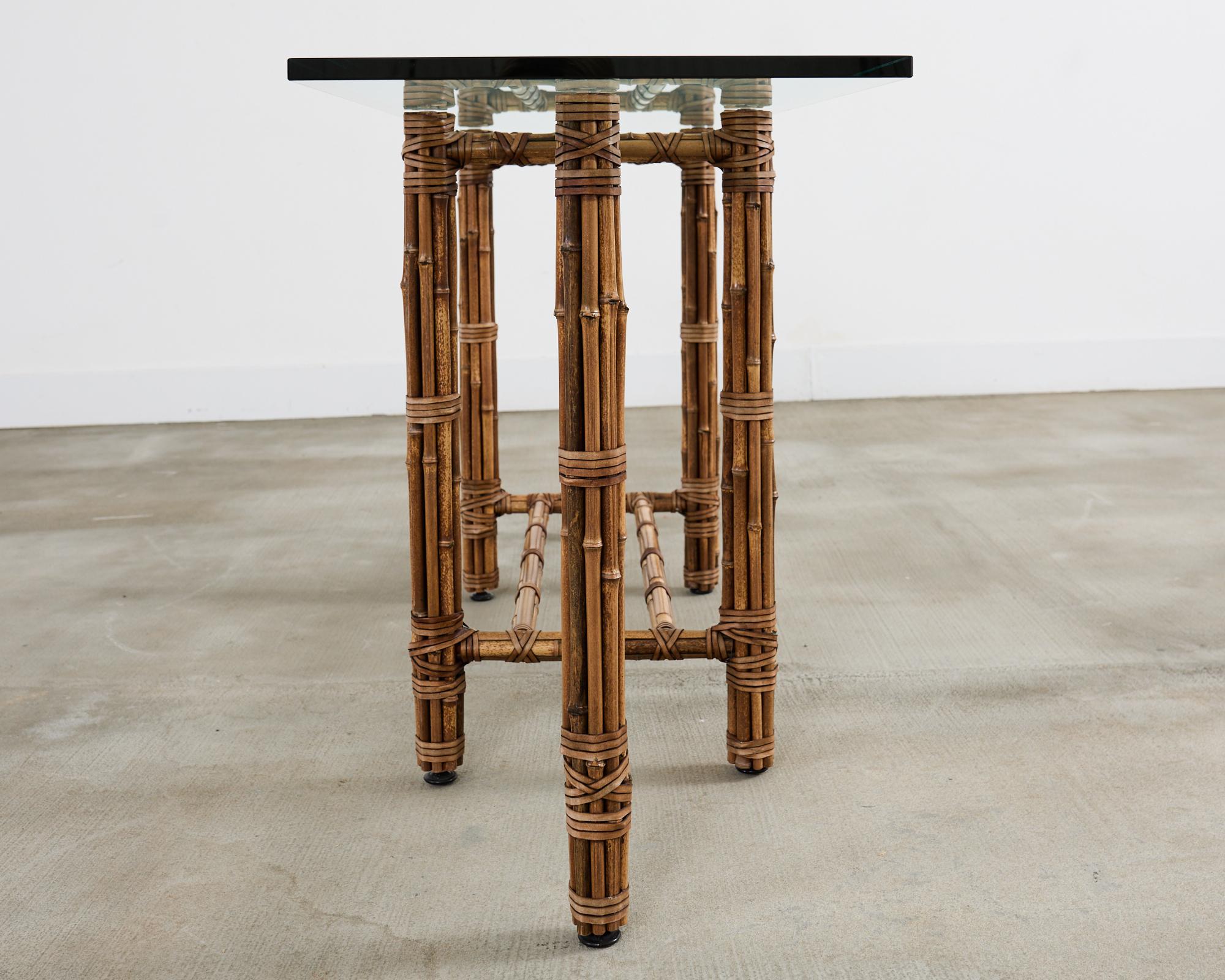 McGuire Organic Modern Bamboo Rattan Console Table 4