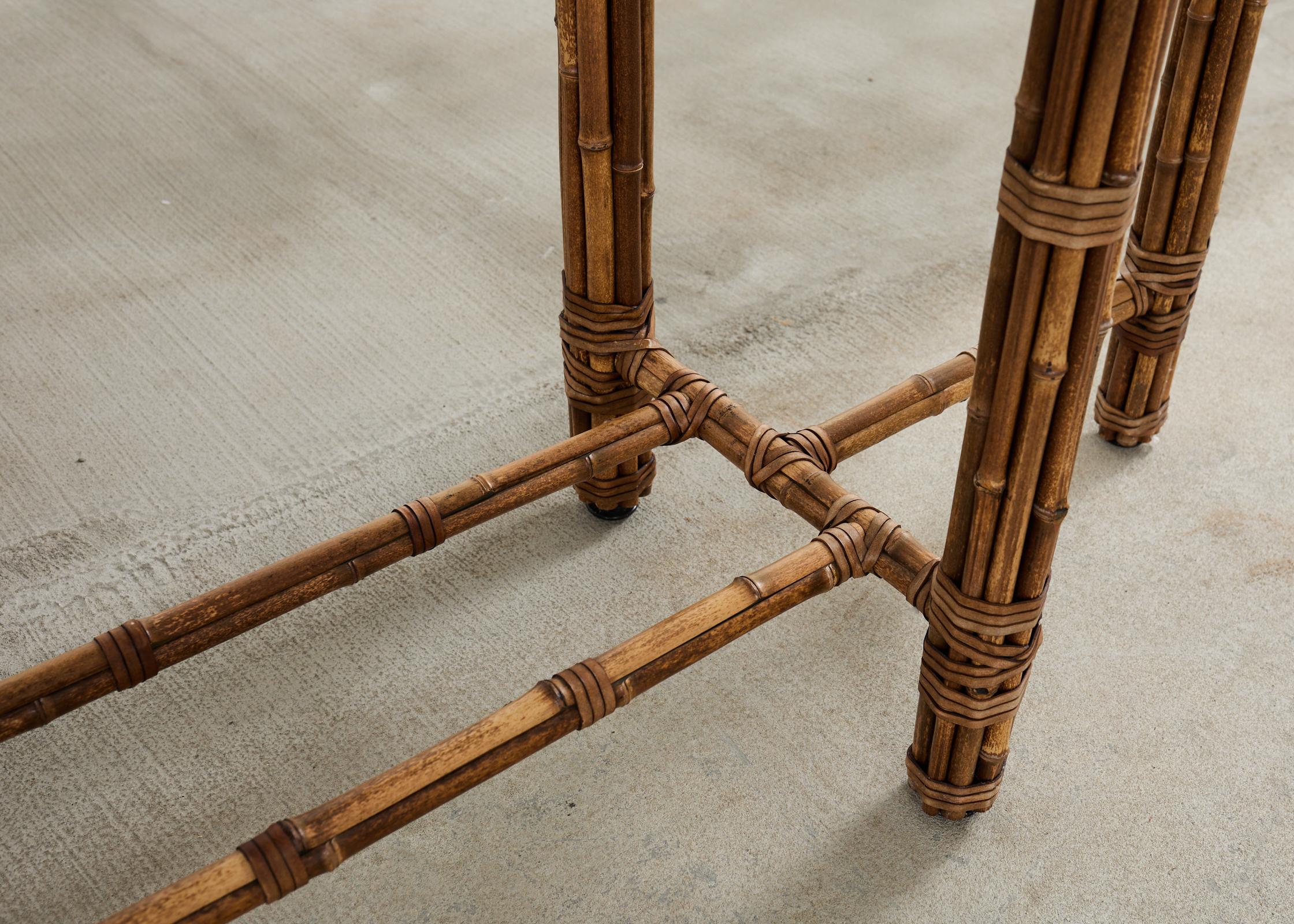 McGuire Organic Modern Bamboo Rattan Console Table 6