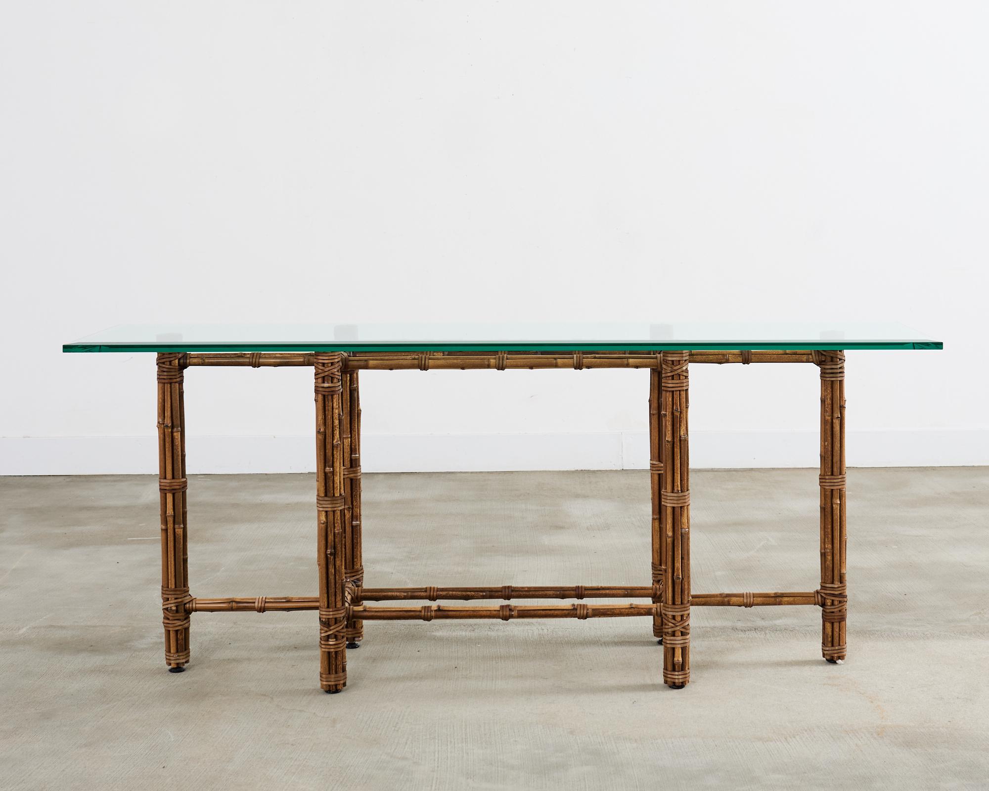 McGuire Organic Modern Bamboo Rattan Console Table 11