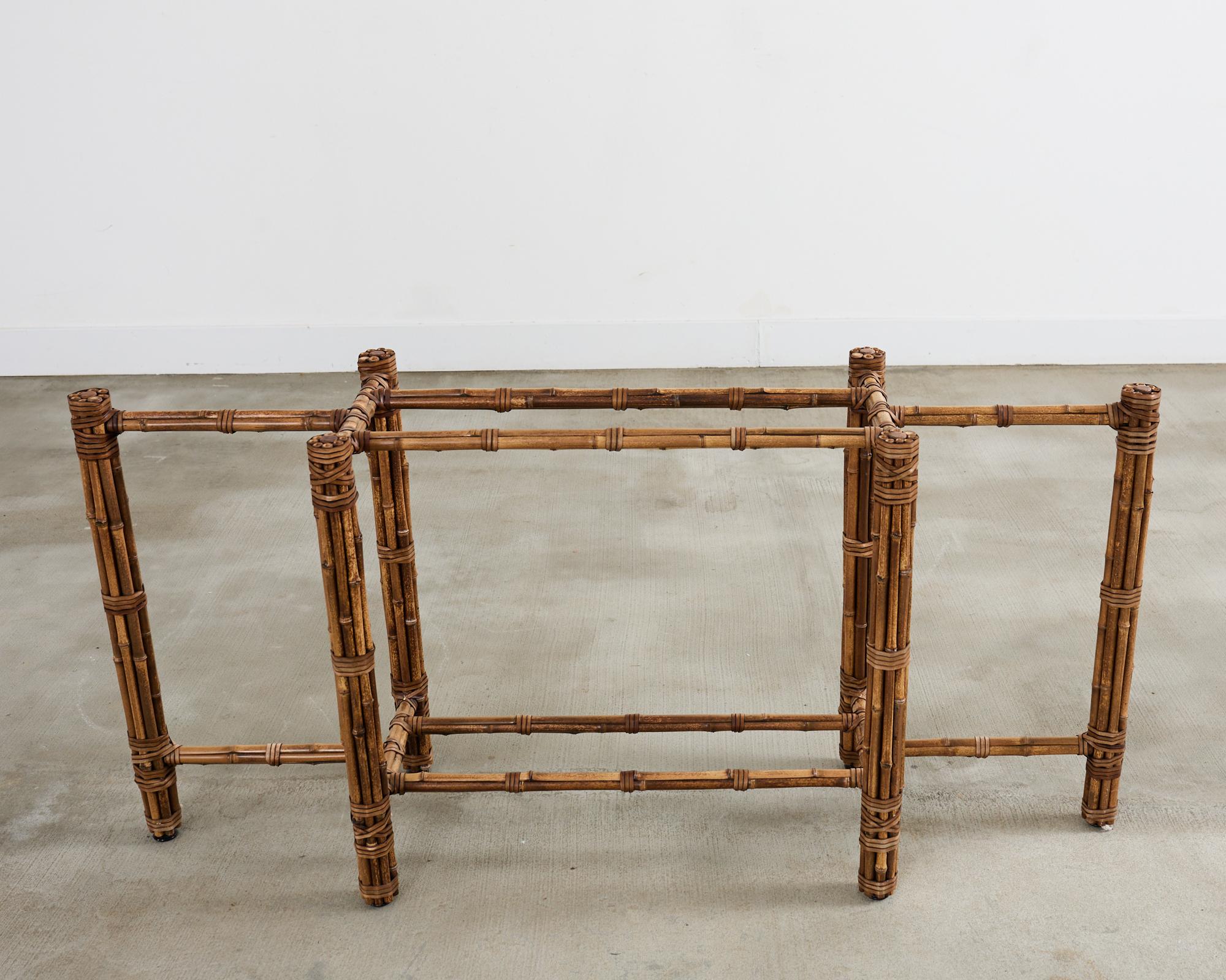 McGuire Organic Modern Bamboo Rattan Console Table 3