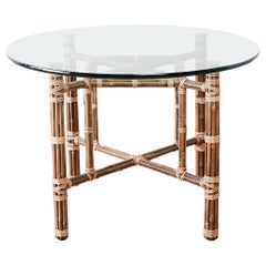 McGuire Organic Modern Bamboo Rattan Dining Table