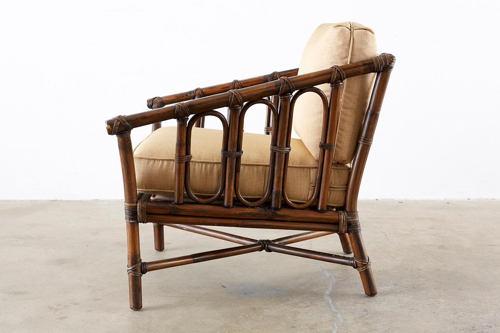 McGuire Organic Modern Bamboo Rattan Lounge Chair 3