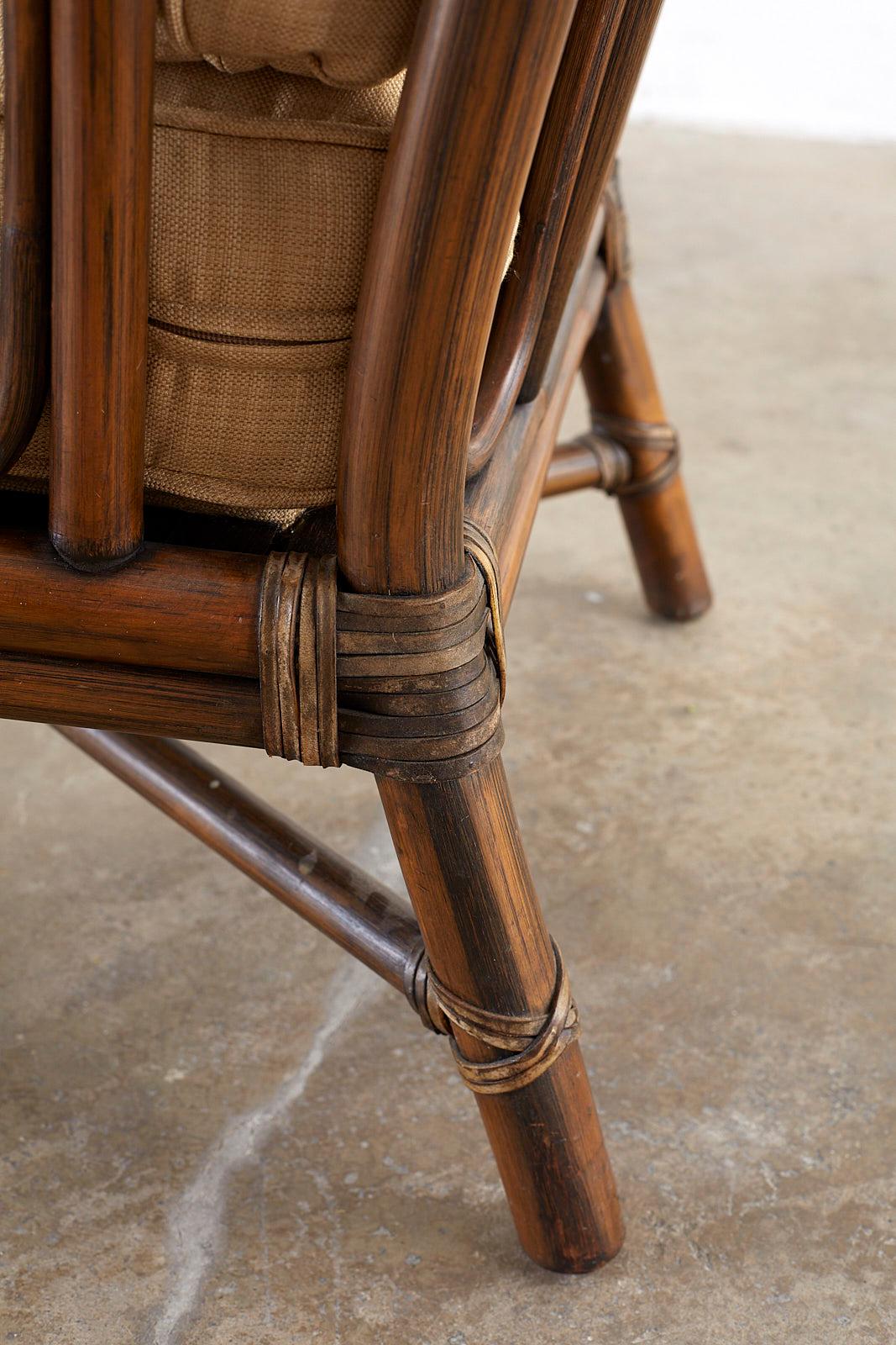McGuire Organic Modern Bamboo Rattan Lounge Chair 4