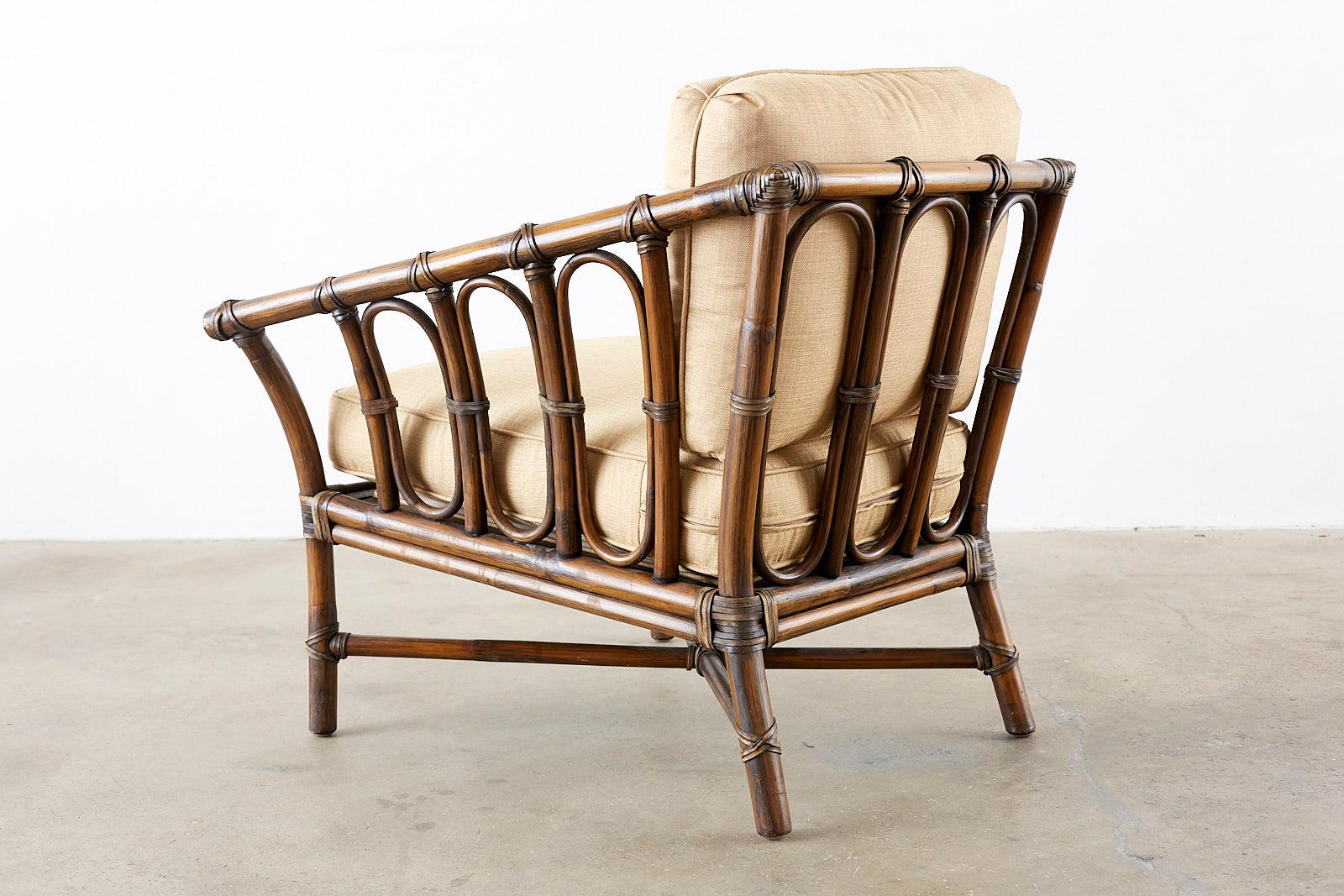 McGuire Organic Modern Bamboo Rattan Lounge Chair 6