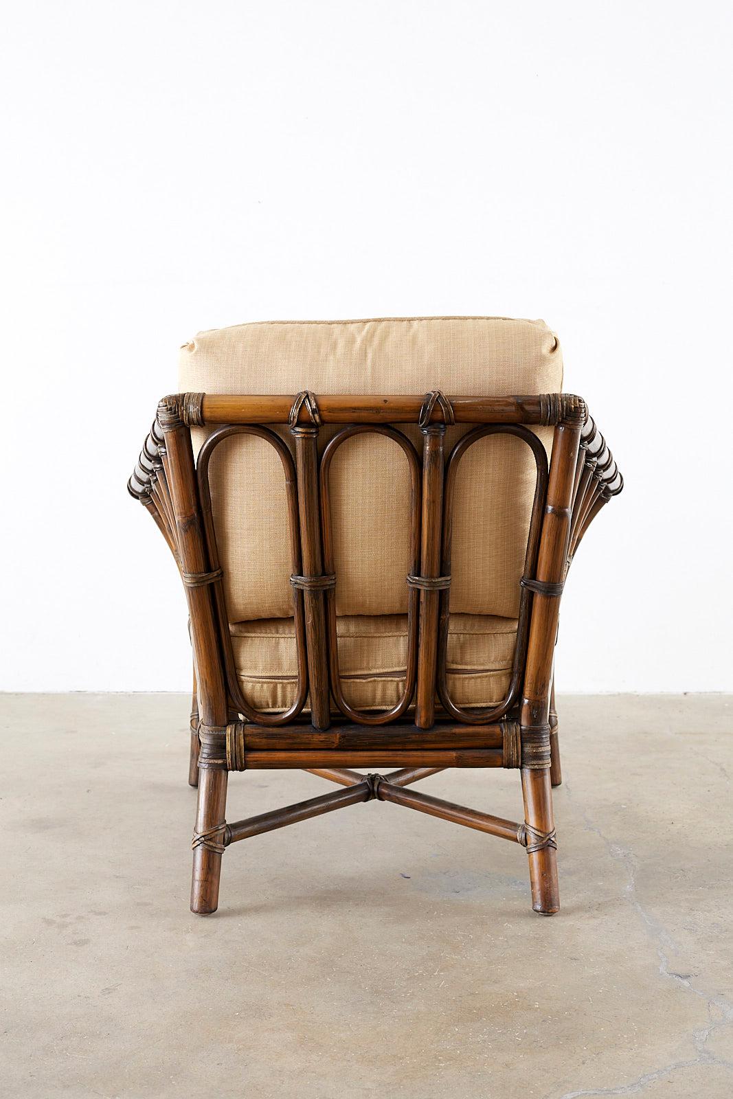 McGuire Organic Modern Bamboo Rattan Lounge Chair 9