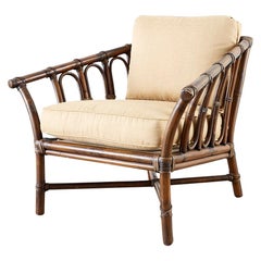Vintage McGuire Organic Modern Bamboo Rattan Lounge Chair