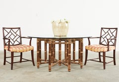 McGuire Organic Modern Bamboo Rattan Octagonal Dining Table