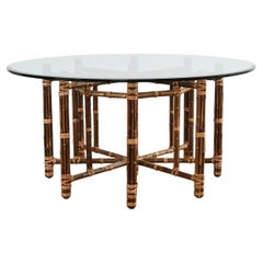 McGuire Organic Modern Bamboo Rattan Octagonal Dining Table