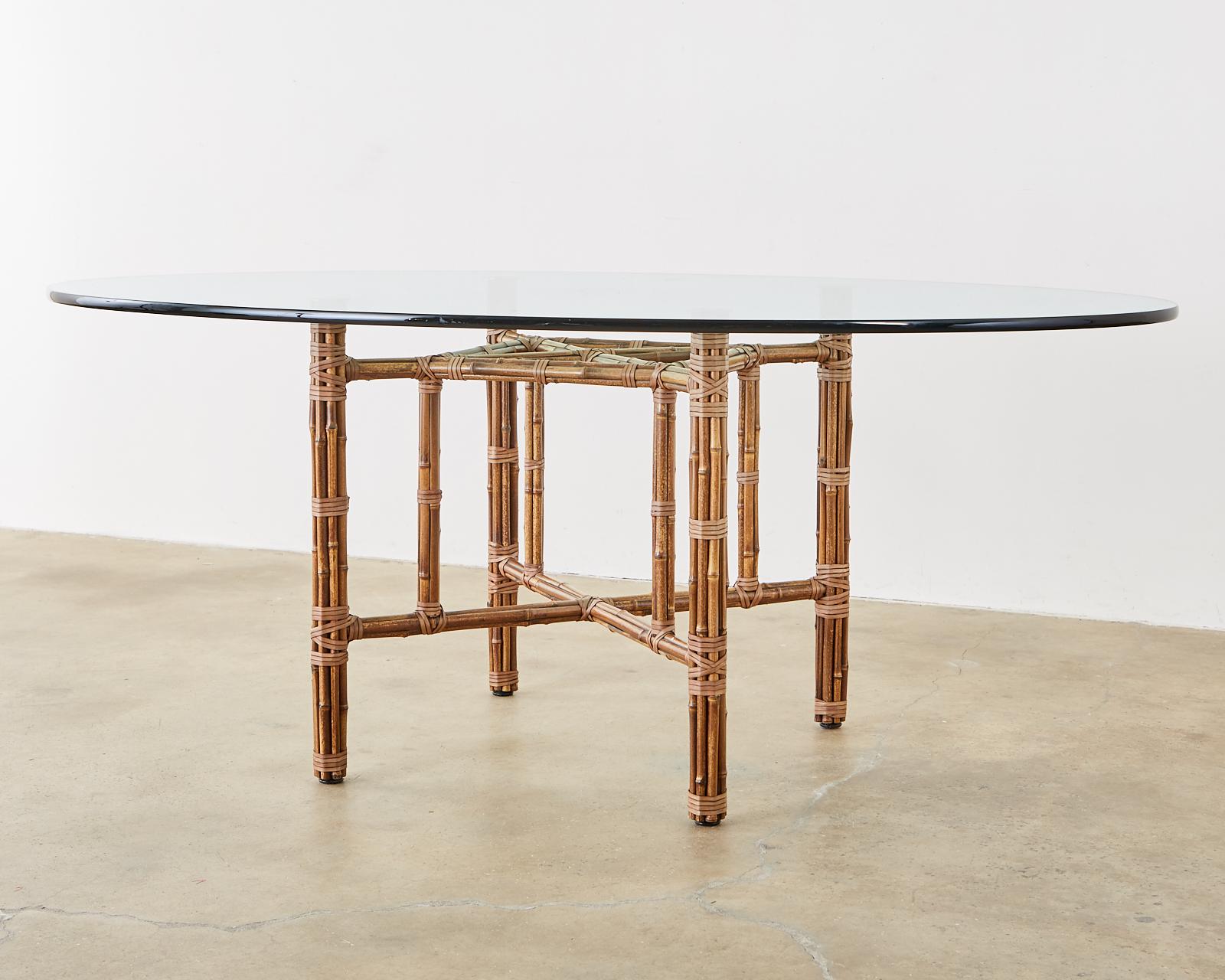 McGuire Organic Modern Bamboo Rattan Oval Dining Table 2